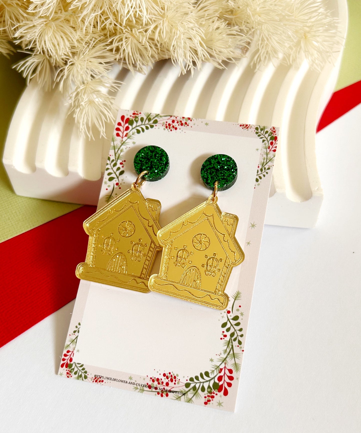Gingerbread House Statement Dangles