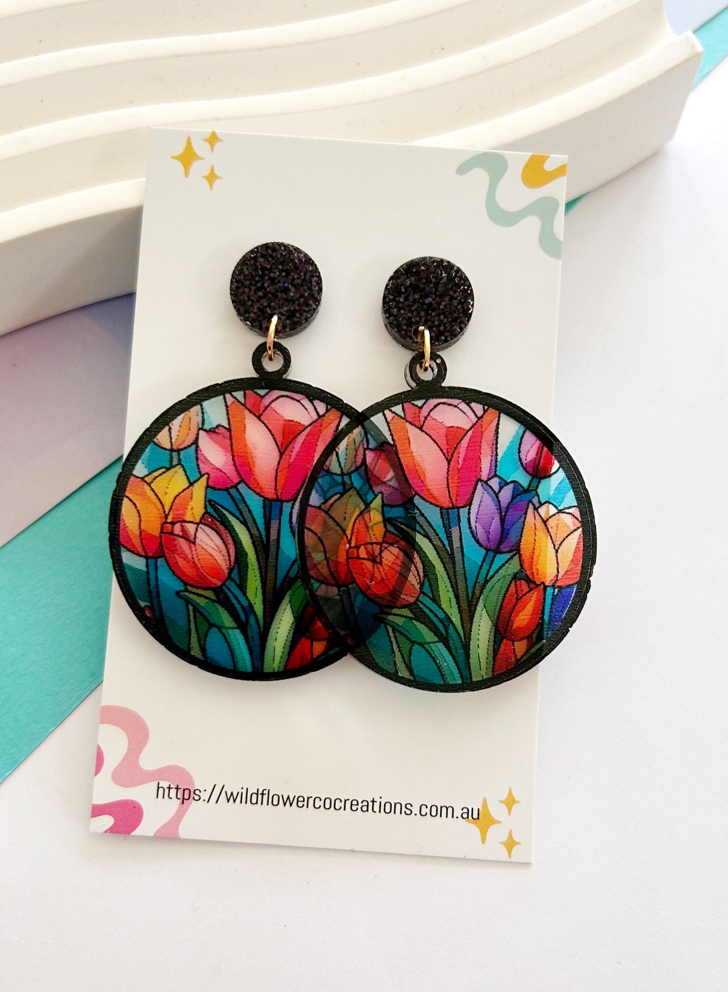 Stained Glass Statement Dangles