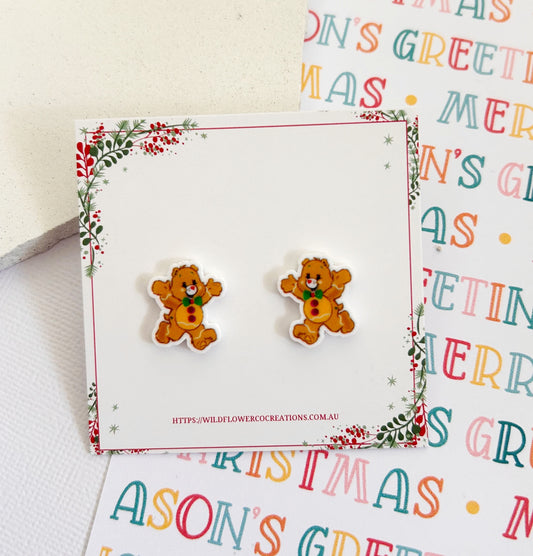 Lovable Christmas Bear Studs