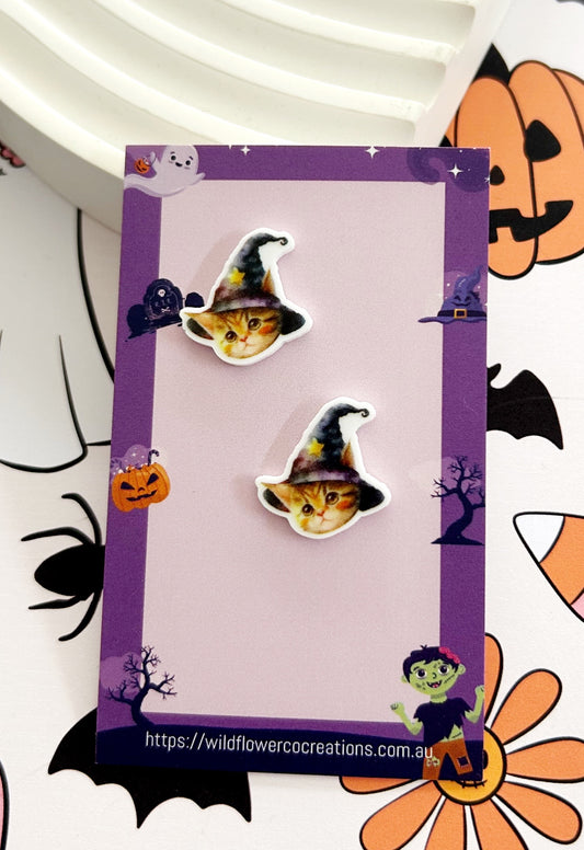 Halloween Cat Studs