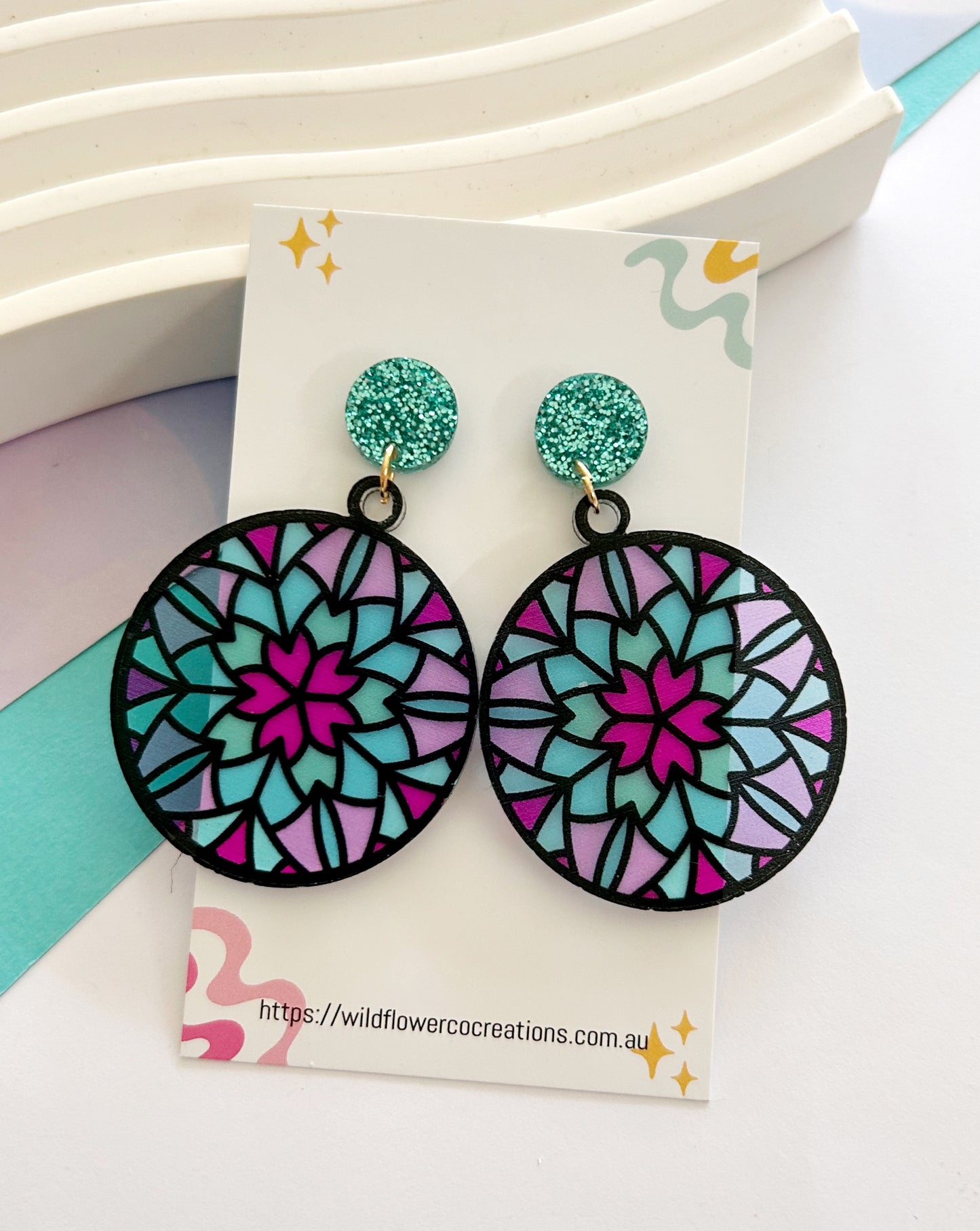 Stained Glass Statement Dangles