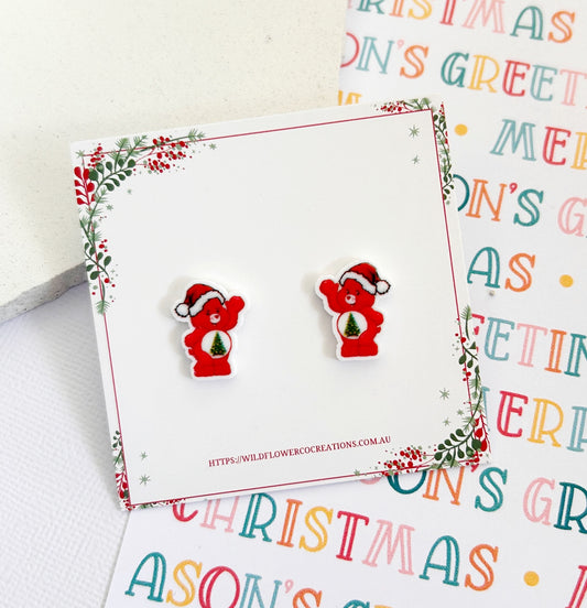Lovable Christmas Bear Studs