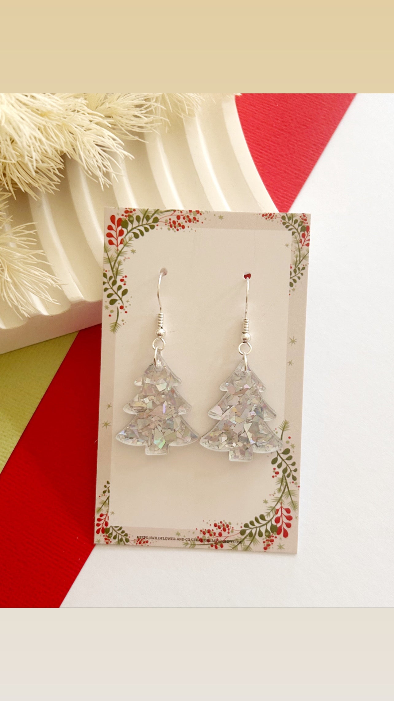Christmas Tree dangles - chunky glitter