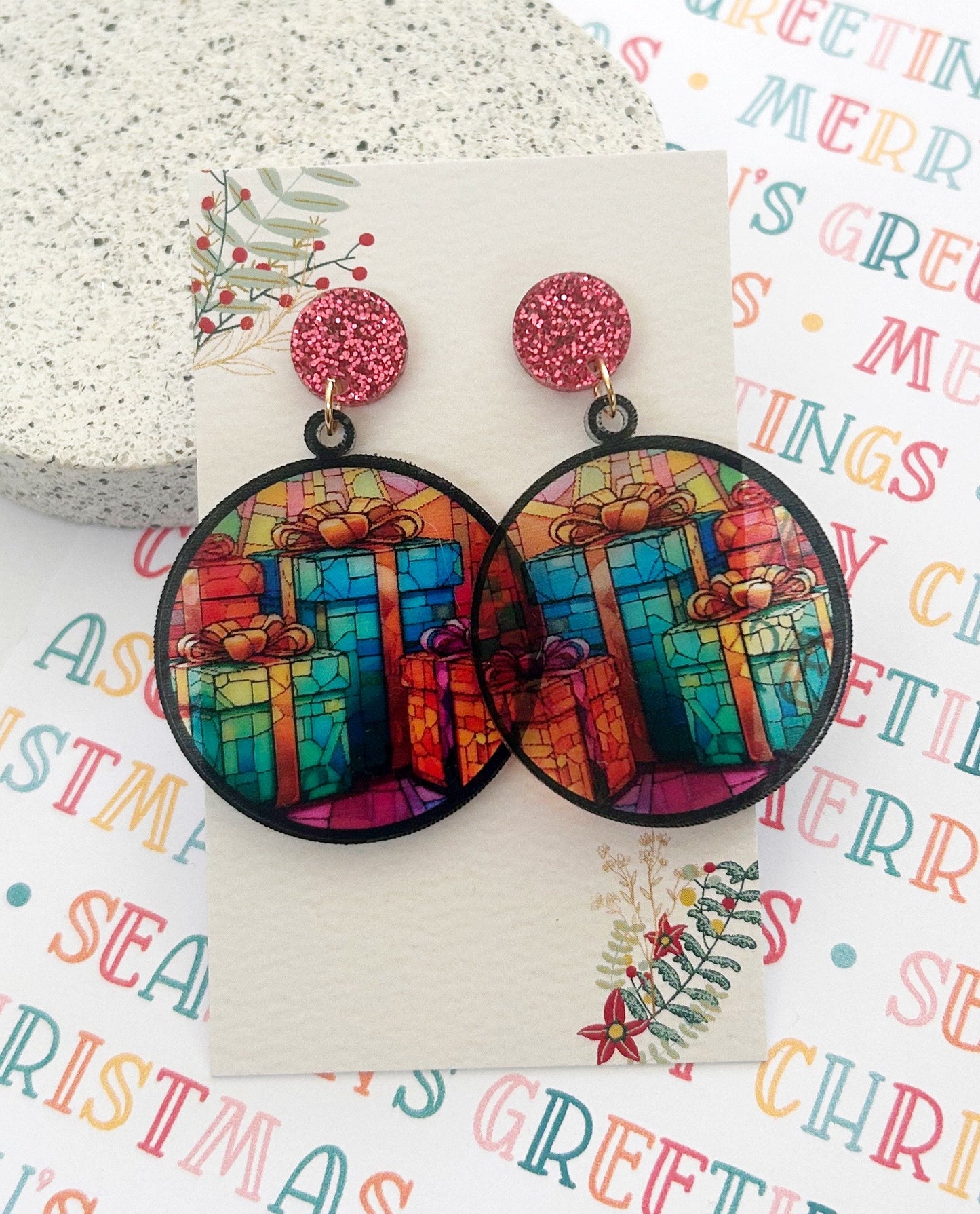 Stained Glass Christmas Dangles