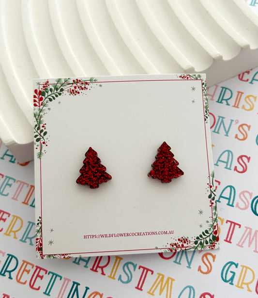 Fir Christmas Tree Studs
