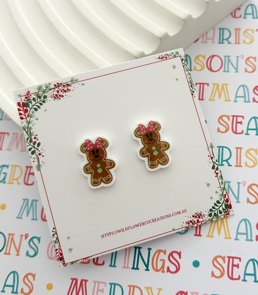 Gingerbread Mouse Studs