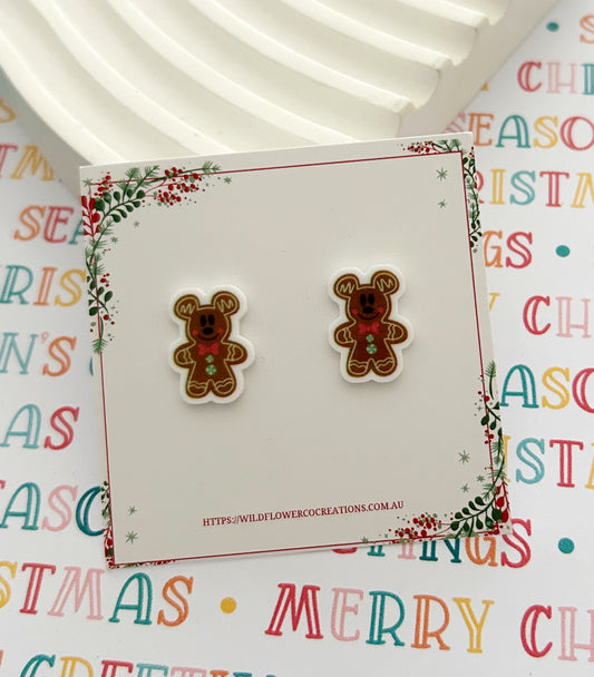 Gingerbread Mouse Studs