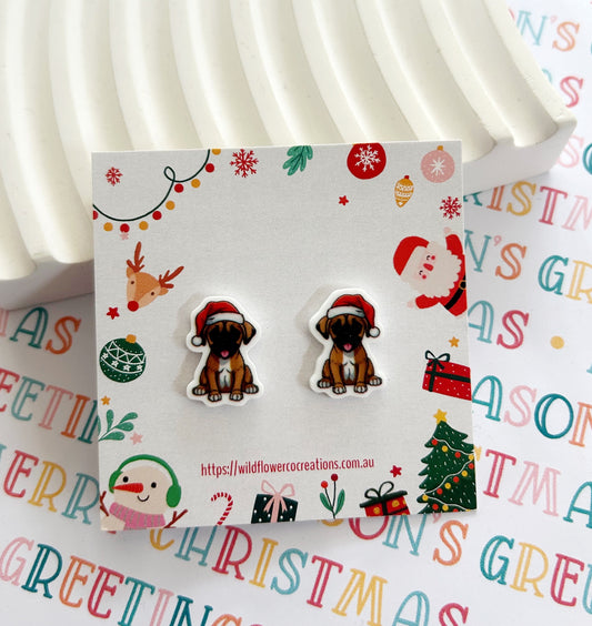 Boxer Christmas Studs