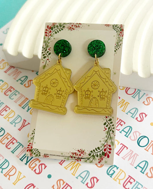 Gingerbread House Statement Dangles