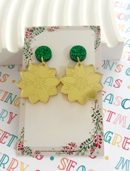 Poinsettia Christmas Dangles