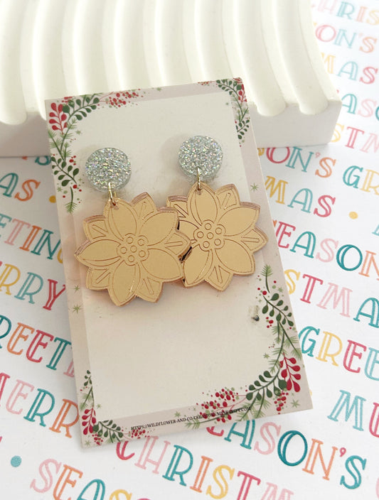 Poinsettia Christmas Dangles