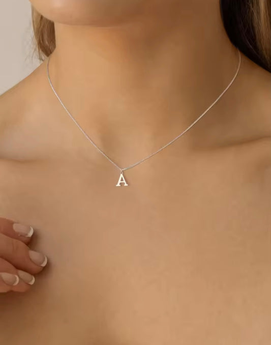 Danity Silver Inital Necklace