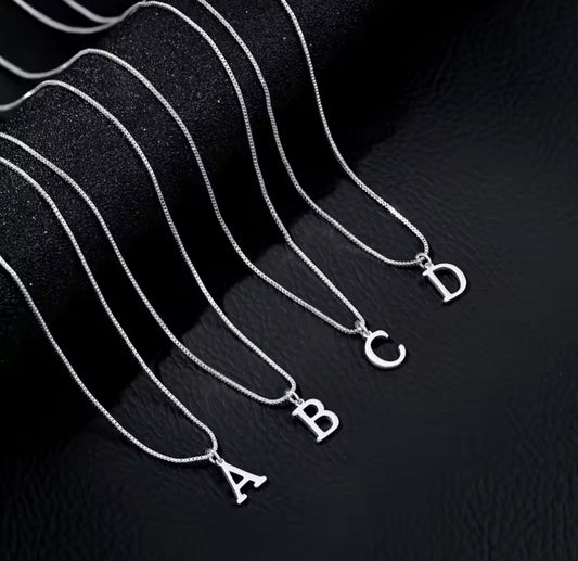 Danity Silver Inital Necklace