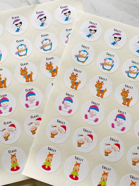 Personalised Christmas Character Labels