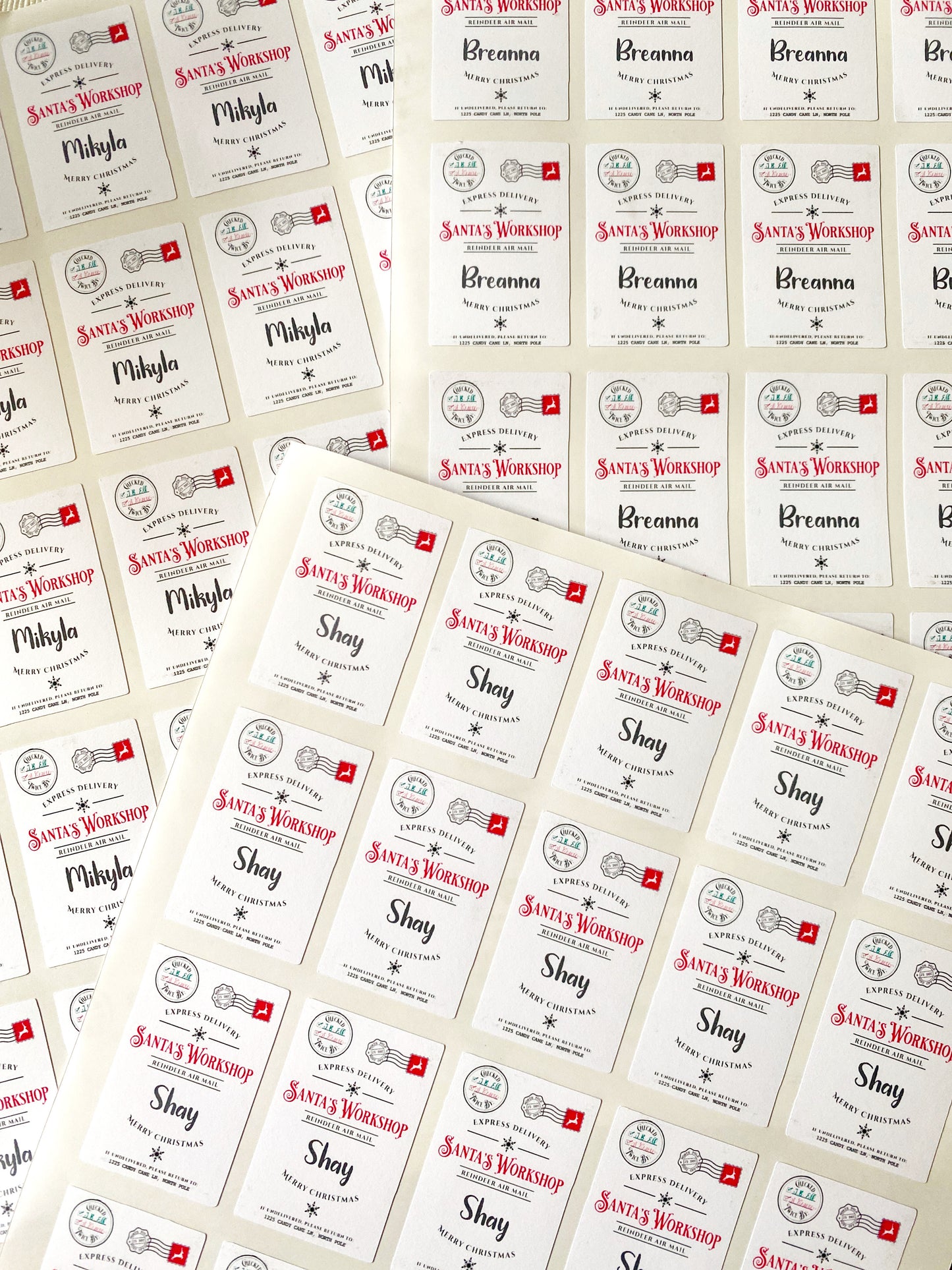 Personalised Santa's Workshop Labels