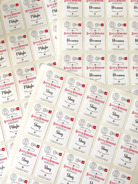 Personalised Santa's Workshop Labels
