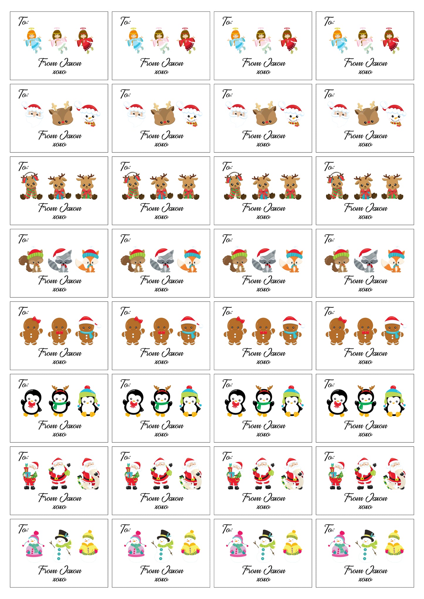 Personalised Christmas Family Labels
