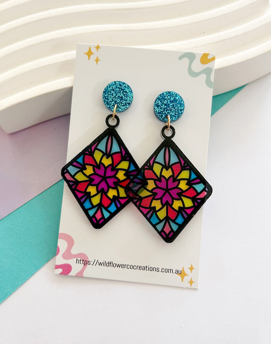 Stained Glass Statement Dangles