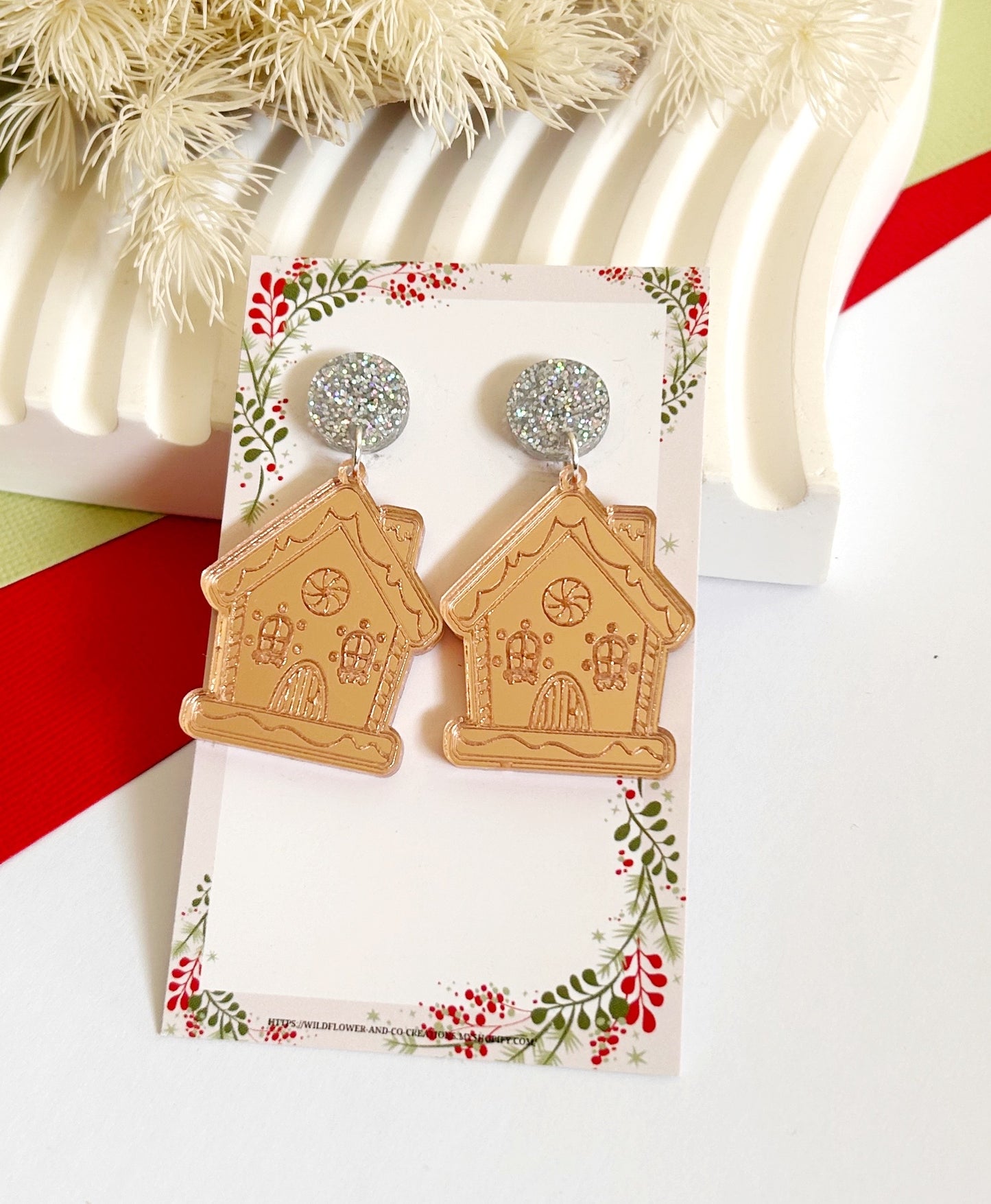 Gingerbread House Statement Dangles