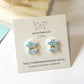 Cuddly Bear Studs - blue