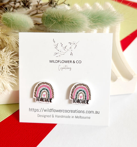 Teacher Rainbow Studs