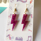Pink Lightning Bolt dangles