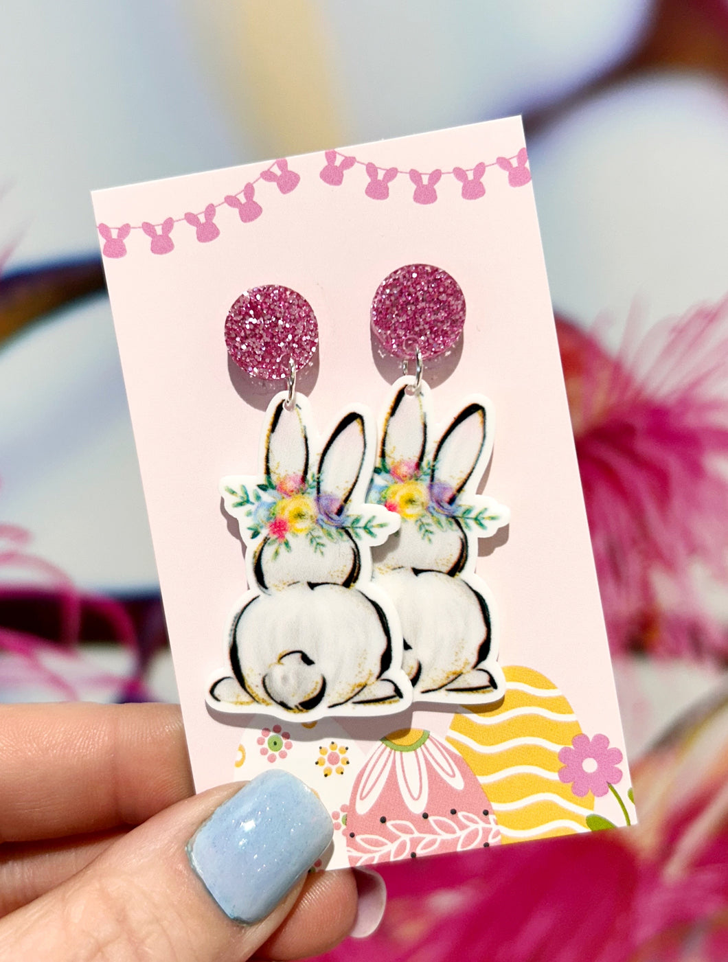 Floral Bunny Dangles