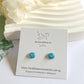 Marble Glass Studs - blue/gold