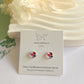 Floral Glass Studs - pink / blue