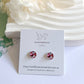 Floral Glass Studs - mixed / red