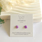Marble Glass Studs - lilac/gold