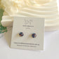 Glass Studs - red/blue glitter