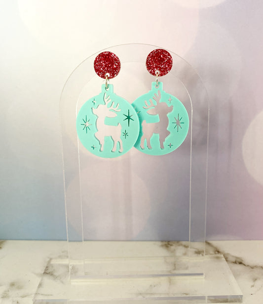 Retro Reindeer Bauble Dangles