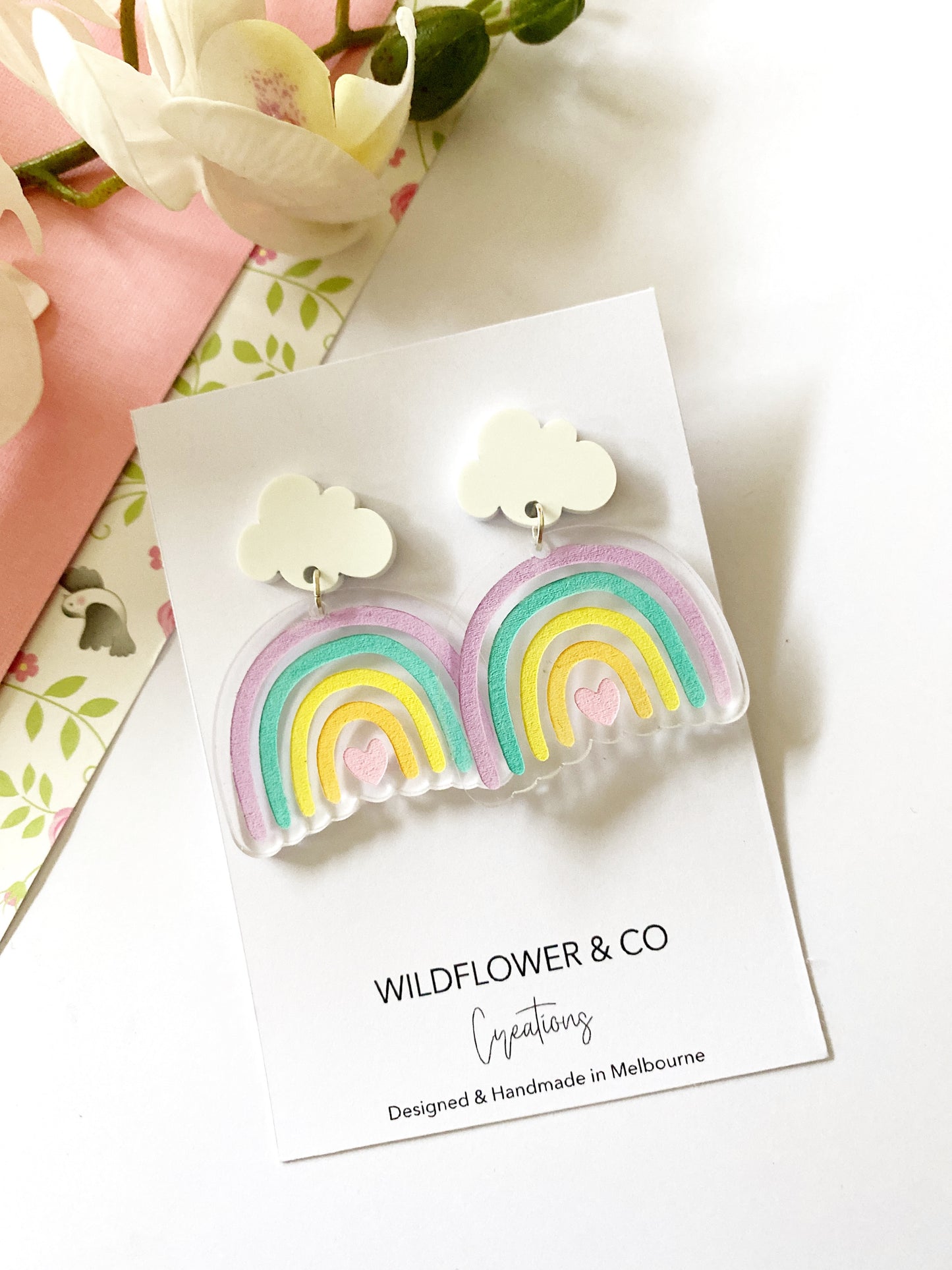 Cloud/Rainbow Dangle Earrings
