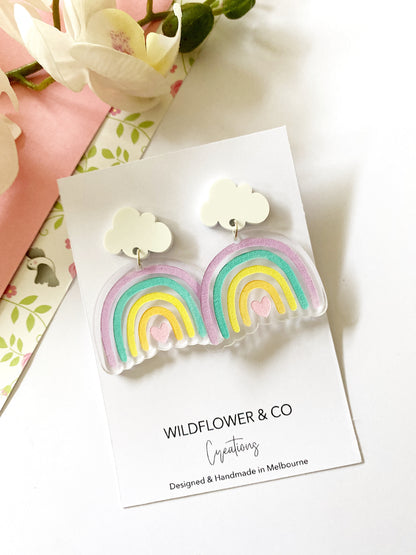 Cloud/Rainbow Dangle Earrings