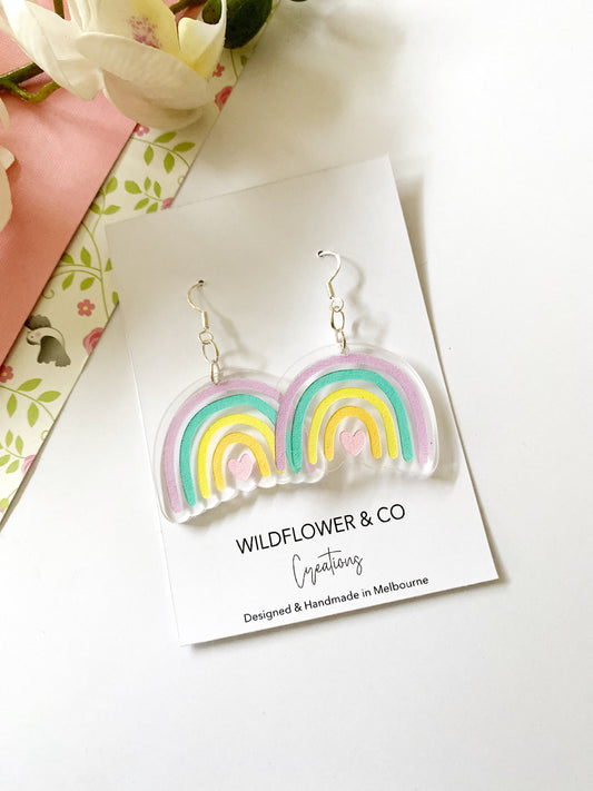 Cloud/Rainbow Dangle Earrings