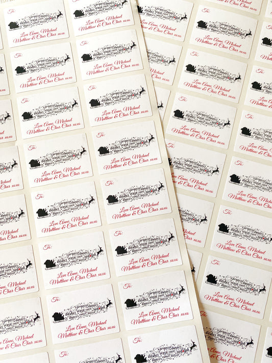 Personalised Christmas Family Labels