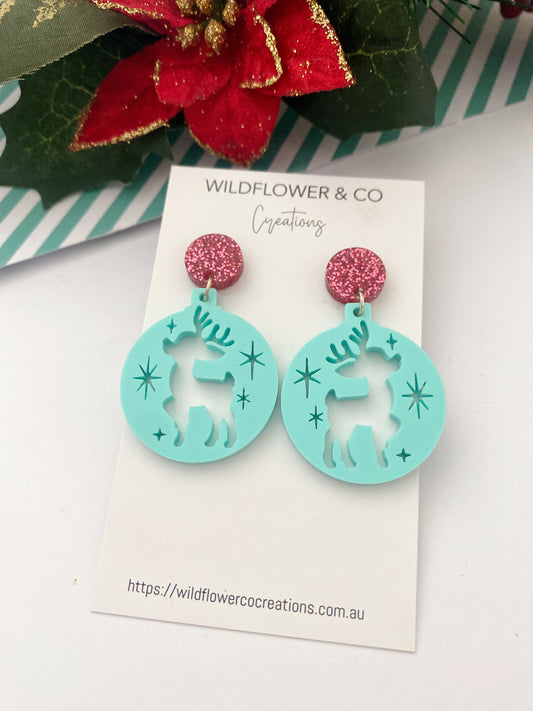 Retro Reindeer Bauble Dangles
