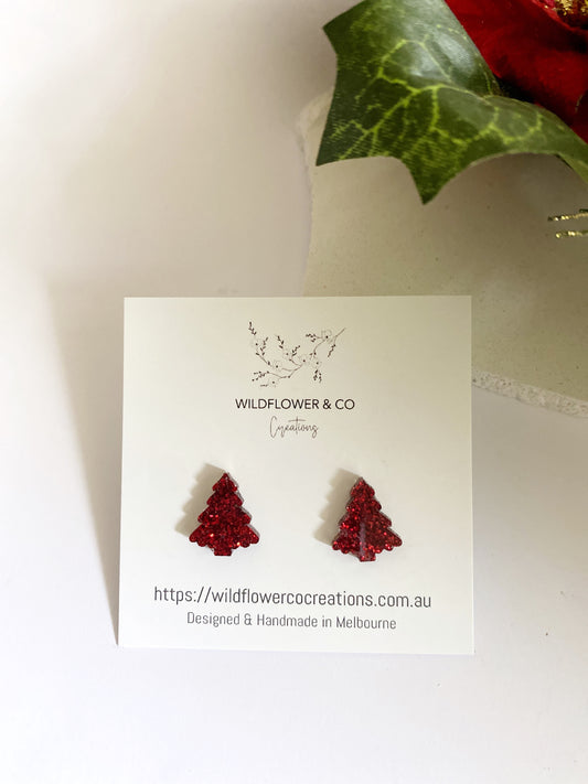 Fir Christmas Tree Studs
